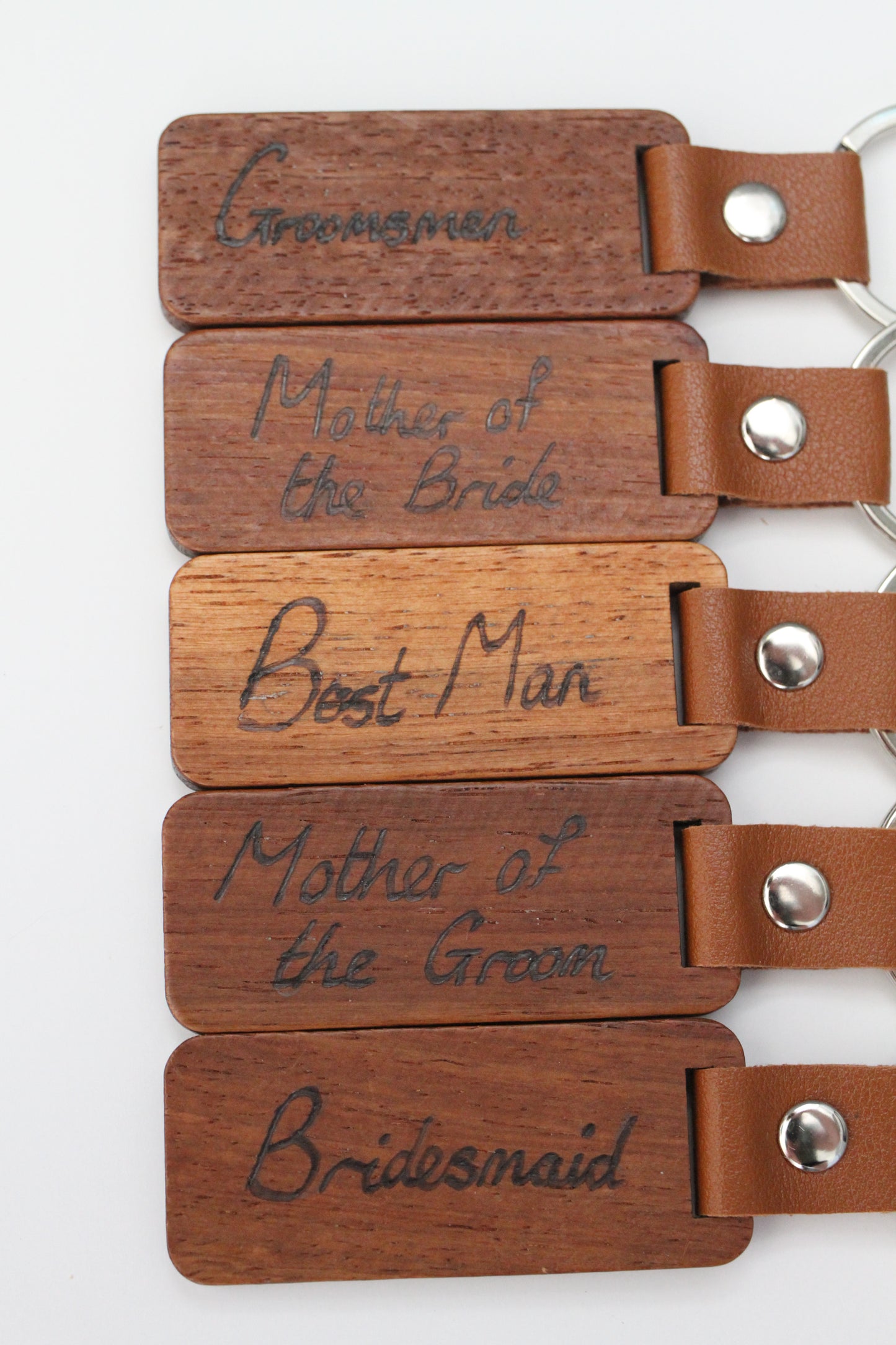 Wedding party key rings