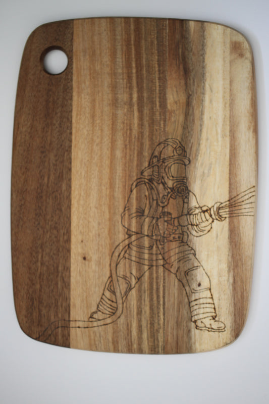 Firefighter serving board