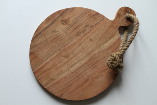 Hardwood round serving board